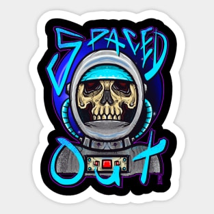 Spaced out skull Sticker